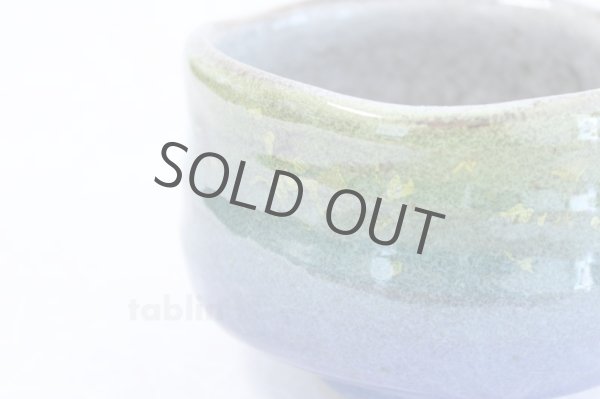 Photo3: Kutani porcelain tea bowl Yura kinsai gold blue chawan Matcha Green Tea Japanese (3)