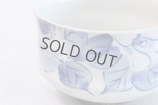 Photo4: Kutani porcelain tea bowl deep blue camellia chawan Matcha Green Tea Japanese (4)