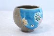 Photo2: Kutani porcelain ippuku tea bowl chawan Matcha Green Tea Japanese blue flower (2)