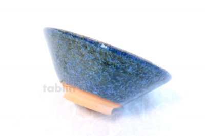 Photo1: Tokoname ware Japanese matcha tea bowl chawan Y-I Tuya ai blue crystal