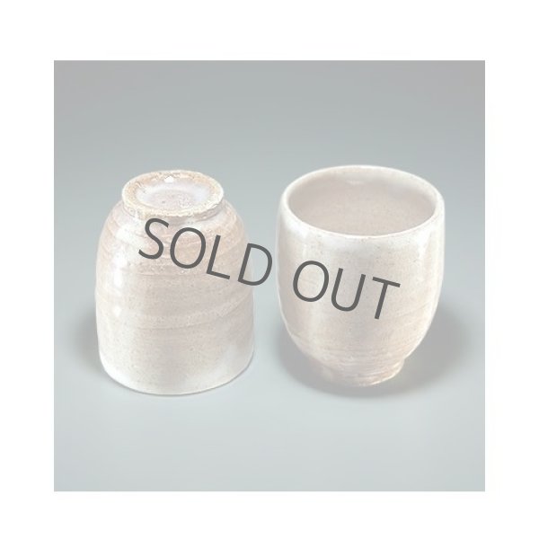 Photo2: Hagi ware Senryuzan climbing kiln Japanese tea pot & cups set nagare (2)