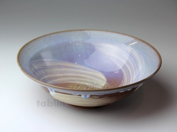 Photo1: Hagi ware Japanese Serving bowl Sky W215mm (1)