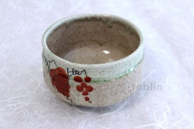 Photo3: Mino yaki ware Japanese tea bowl Budo kibo chawan Matcha Green Tea
