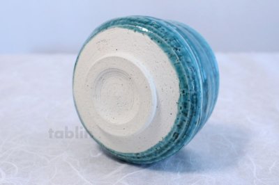 Photo1: Tokoname ware Japanese matcha tea bowl chawan wan turquoise blue waters iguchi