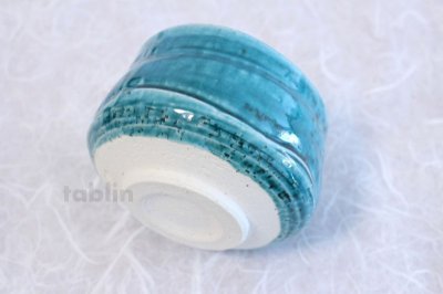 Photo3: Tokoname ware Japanese matcha tea bowl chawan wan turquoise blue waters iguchi