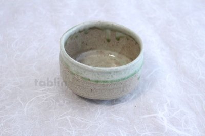 Photo1: Tokoname ware Japanese matcha tea bowl YT nagashi green glaze