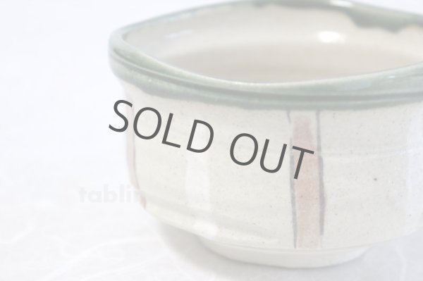 Photo3: Mino yaki ware Japanese tea bowl Fuchi Oribe chawan Matcha Green Tea (3)