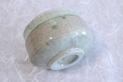 Photo3: Tokoname ware Japanese matcha tea bowl YT nagashi green glaze