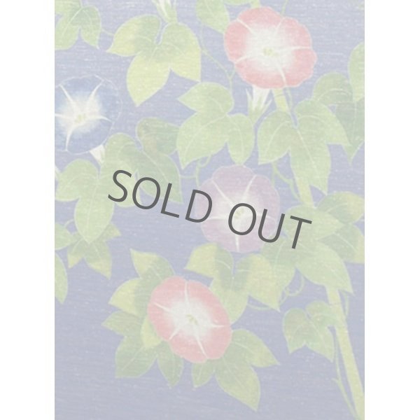 Photo3: Kyoto Noren MS Japanese door curtain Asagao Morning glory blue 85 x 150cm (3)