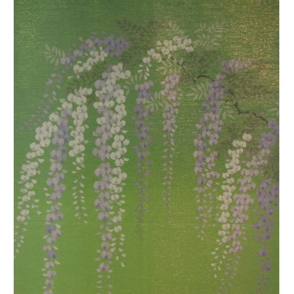 Photo3: Kyoto Noren MS Japanese door curtain Fuji Wisteria green 85 x 150cm (3)