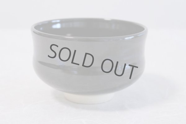 Photo1: Kiyomizu Kyoto porcelain Japanese matcha tea bowl chawan Rinzan black blue-dot (1)