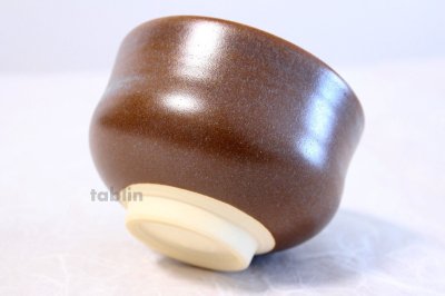Photo3: Kiyomizu Kyoto porcelain Japanese matcha tea bowl chawan Rinzan brown
