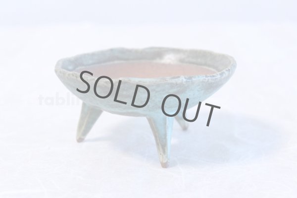 Photo4: Shigaraki Japanese bonsai plant garden tree pottery pot takaashi blue H5.5cm (4)