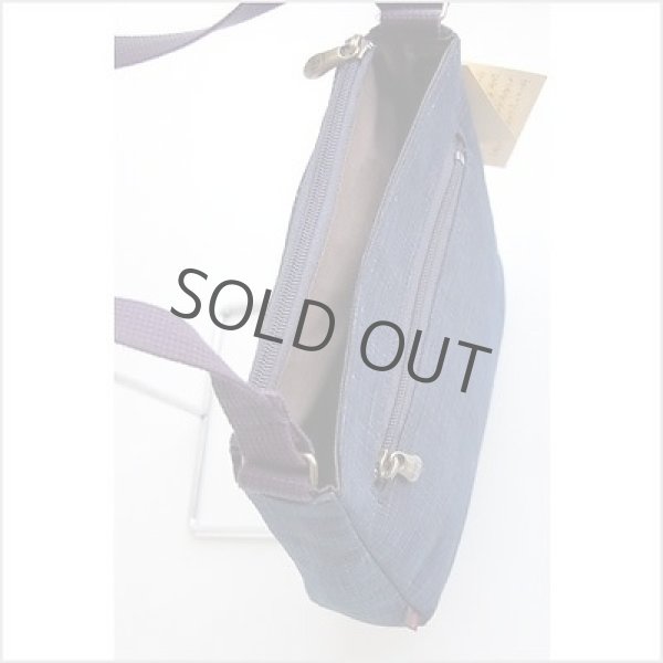 Photo5: Japanese dyeing Kakishibu persimmon tannin shoulder bag handmade aizome W25cm (5)