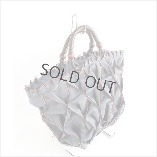 Photo3: Japanese TOTE hand bag handmade SwanLake daia gray W43cm (3)