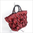 Photo1: Japanese TOTE hand bag handmade SwanLake daia red W43cm (1)