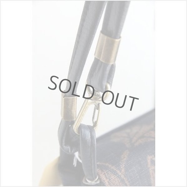 Photo3: Japanese dyeing Kakishibu persimmon tannin pouch bag handmade aizome maka W25cm (3)