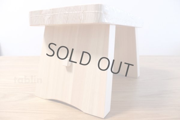 Photo2: Japanese Hinoki bath chair natural wood Stool size:L (2)