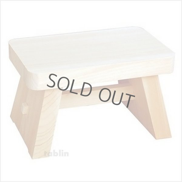 Photo1: Japanese Hinoki bath chair natural wood Stool size:M (1)