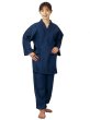 Photo2: Japanese Separated Kimono traditional style denim cotton SAMUE unisex 2 set (2)