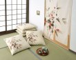 Photo2: Men-tumugi Japanese Cushion Cover TT Senryo flower cotton set of 5 (2)