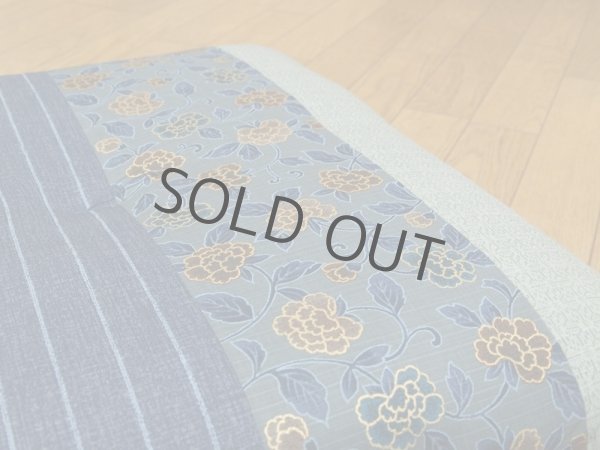 Photo2: Shantan Japanese Cushion IC komaki flower rose blue 55 x 59cm (2)