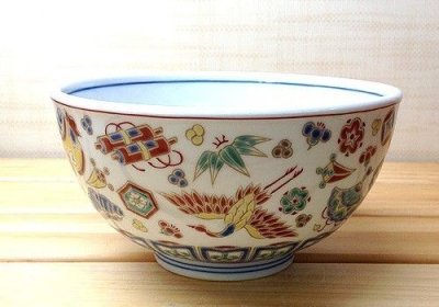 Photo2: Kutani porcelain Japanese Rice Soup Noodle bowl gold mine Seiko kiln D164mm