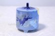 Photo3: Kutani Porcelain Japanese incense burner moon rabbit blue H9cm (3)