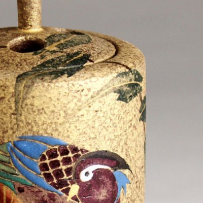 Photo2: Kutani yaki ware Japanese incense burner Oahidori Hirotaka Yoshida H 12.5cm