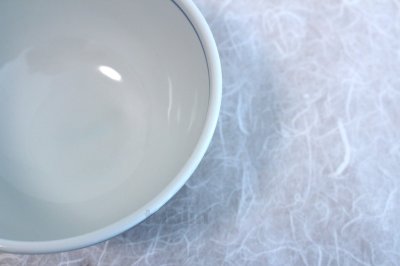 Photo1: Kutani porcelain Japanese Rice Soup Noodle bowl crane karuta Seiko kiln D164mm