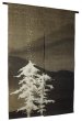 Photo1: Noren Mitsuru Japanese linen door curtain Kakishibuzome snow scene 88 x 150cm (1)