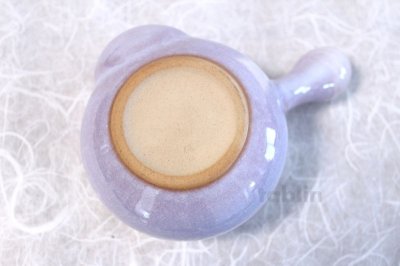 Photo3: Hagi yaki ware Japanese tea pot Purple kyusu with stainless tea strainer 360ml