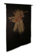 Photo1: Noren Mitsuru Japanese linen door curtain Kakishibu corn 88 x 150cm (1)