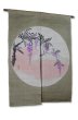 Photo1: Noren Mitsuru Japanese linen door curtain kusakizome wisteria flower 88 x 120cm (1)
