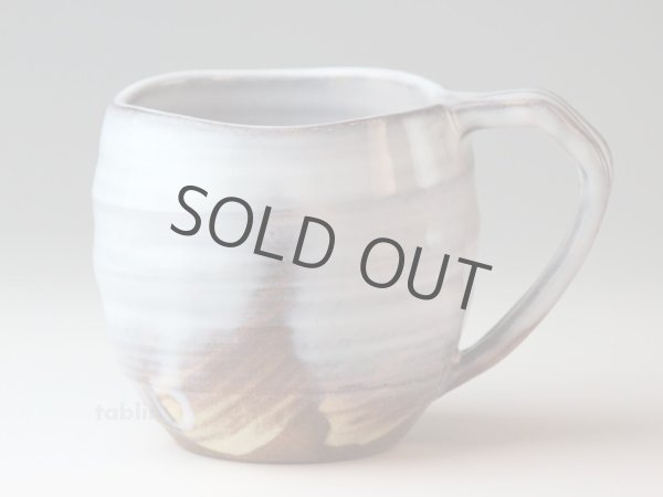 Photo10: Hagi yaki ware Japanese pottery mug coffee cup go white glaze keiichiro 340ml (10)