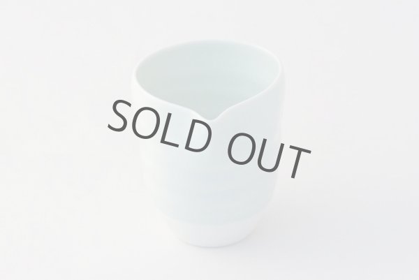 Photo2: Arita porcelain Japanese sake bottle & cups set seiji light blue Fujimaki kiln (2)