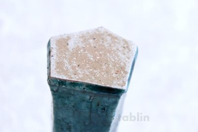 Photo3: Tokoname yaki ware turquoise blue glaze Japanese vase H18cm