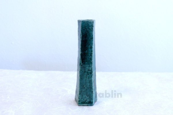 Photo3: Tokoname yaki ware turquoise blue glaze Japanese vase H18cm (3)