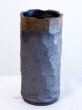 Photo2: Tokoname yaki ware Ishimen brown line Japanese vase H23cm (2)