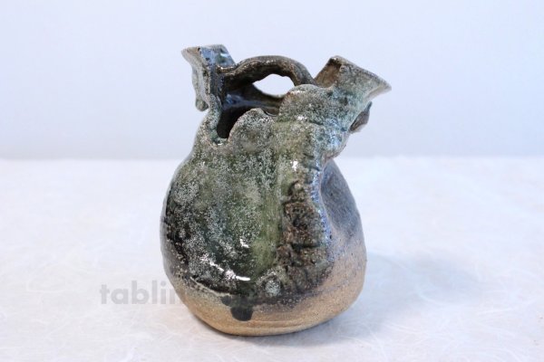Photo5: Shigaraki pottery Japanese small vase teoke kosai H14.5cm (5)
