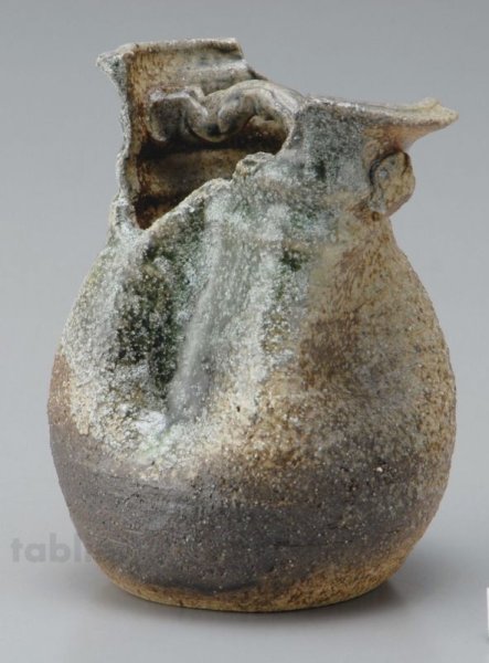 Photo2: Shigaraki pottery Japanese small vase teoke kosai H14.5cm (2)