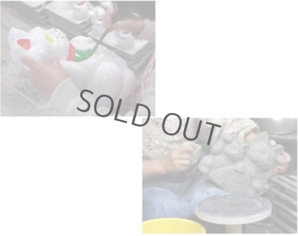 Photo3: Japanese Lucky Cat Tokoname yaki ware Porcelain Maneki Neko pyonko 3.7inch (3)