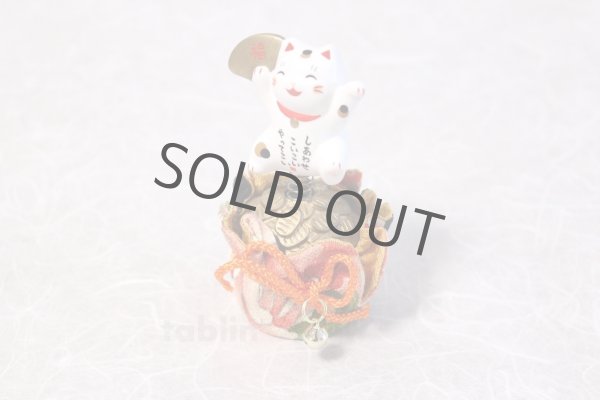 Photo1: Japanese Lucky Cat Tokoname yaki ware Porcelain Maneki Neko pyonko 3.7inch (1)