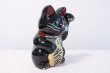 Photo5: Japanese Lucky Cat Tokoname ware YT Porcelain Maneki Neko Kai black H25cm (5)
