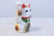 Photo5: Japanese Lucky Cat Tokoname ware YT Porcelain Maneki Neko both hand white H16cm (5)