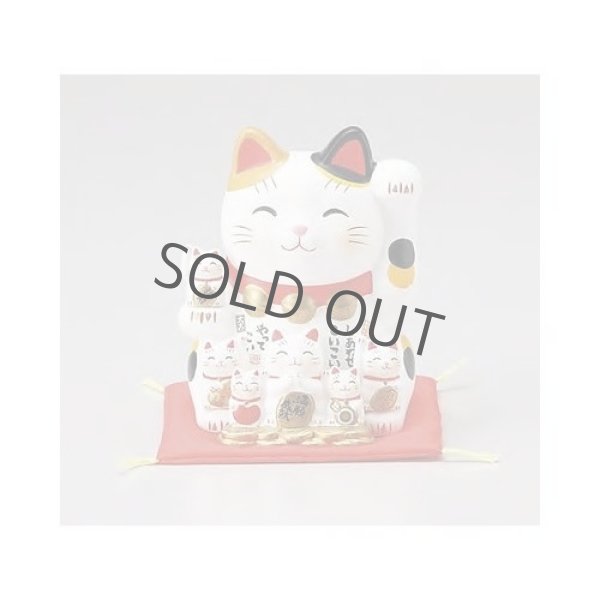 Photo5: Japanese Lucky Cat Tokoname yaki ware Porcelain Maneki Neko Nishikisai 5.3inch (5)
