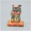 Photo1: Japanese Lucky Cat Kutani yaki ware Porcelain Maneki Neko black sakari nanago (1)