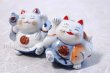 Photo2: Japanese Lucky Cat Tokoname yaki ware Porcelain Maneki Neko Fukunokami 2.4inch (2)