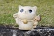 Photo2: Shigaraki pottery Japanese lucky cat maneki neko doll H140mm (2)