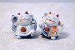 Photo3: Japanese Lucky Cat Tokoname yaki ware Porcelain Maneki Neko Fukunokami 2.4inch (3)